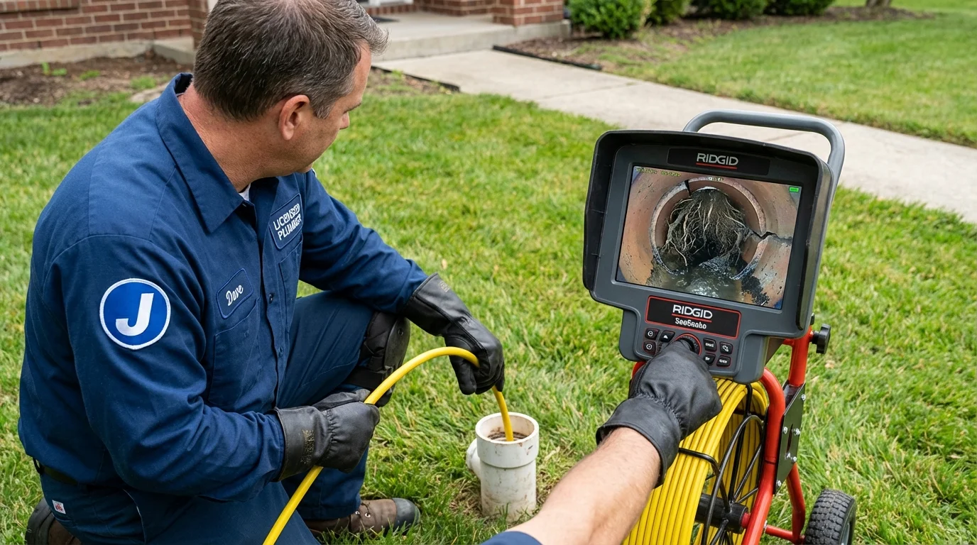 Sewer camera inspection being performed by Johns Plumbing LLC in Culpeper